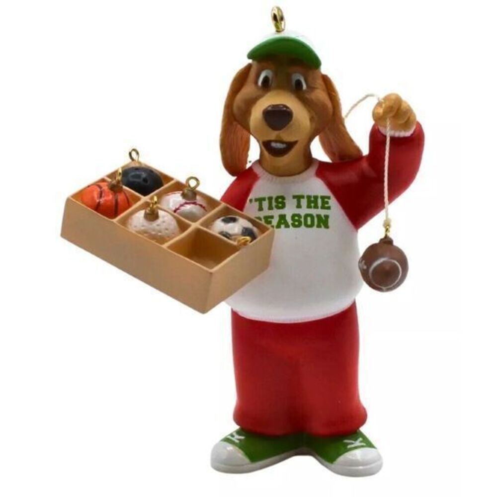Hallmark Ornament: 1996 Fan-tastic‎ Season | QX5924 Dog Sports Tis The Season